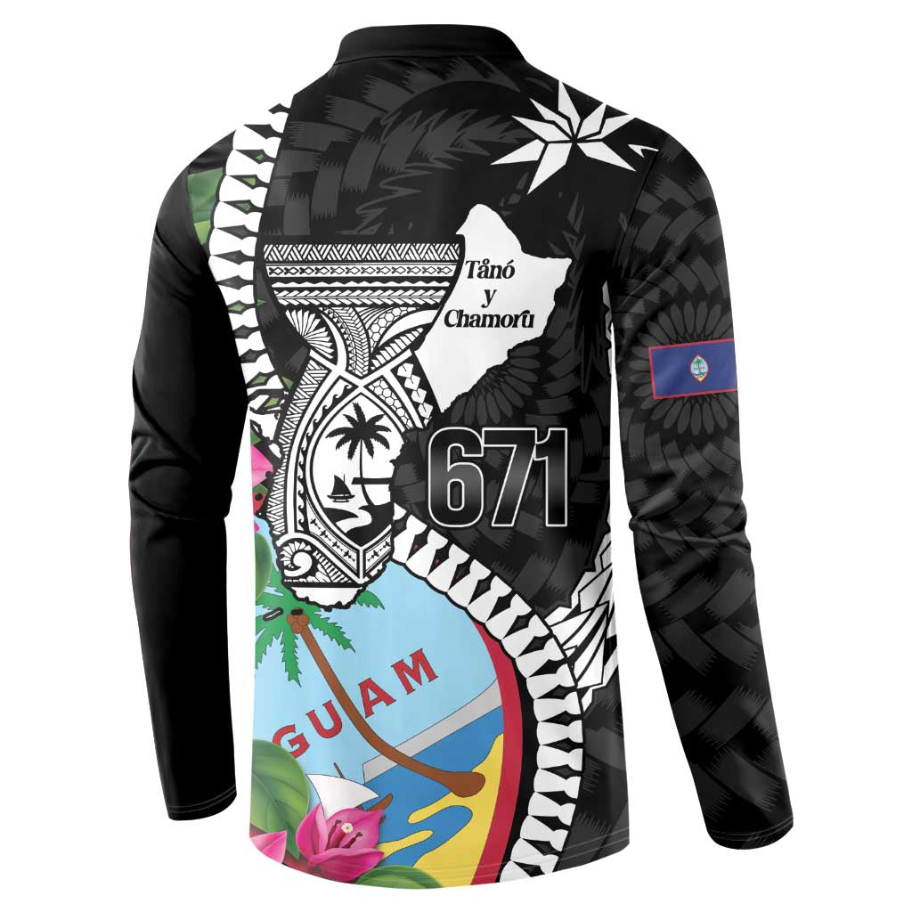 Biba Guam Liberation Day Button Sweatshirt Tano y Chamoru Latte Stone Black
