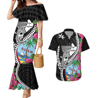 Biba Guam Liberation Day Couples Matching Mermaid Dress and Hawaiian Shirt Tano y Chamoru Latte Stone Black