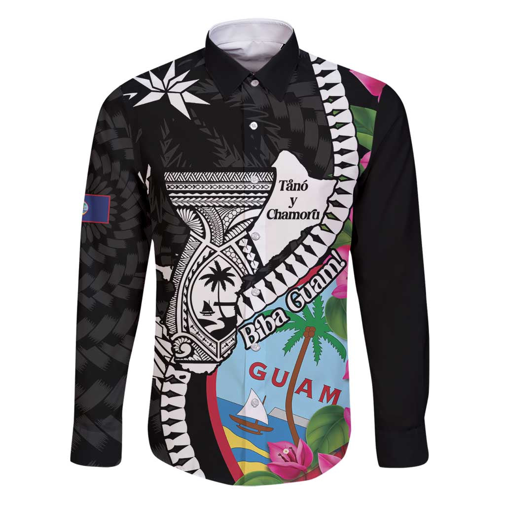 Biba Guam Liberation Day Family Matching Puletasi and Hawaiian Shirt Tano y Chamoru Latte Stone Black