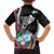 Biba Guam Liberation Day Family Matching Short Sleeve Bodycon Dress and Hawaiian Shirt Tano y Chamoru Latte Stone Black