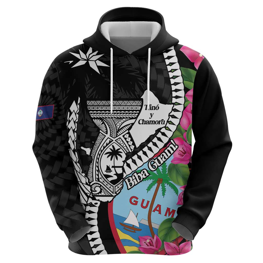 Biba Guam Liberation Day Hoodie Tano y Chamoru Latte Stone Black