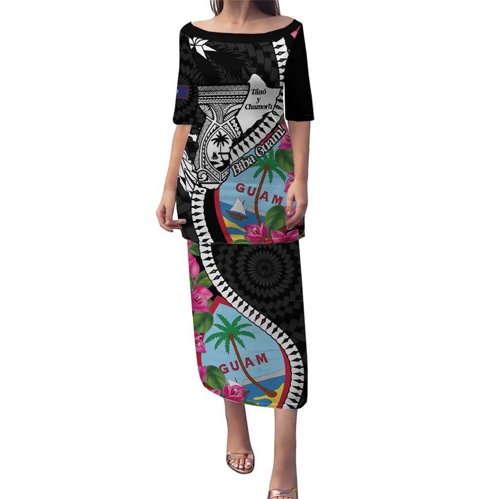 Biba Guam Liberation Day Puletasi Tano y Chamoru Latte Stone Black