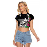 Biba Guam Liberation Day Raglan Cropped T Shirt Tano y Chamoru Latte Stone Black