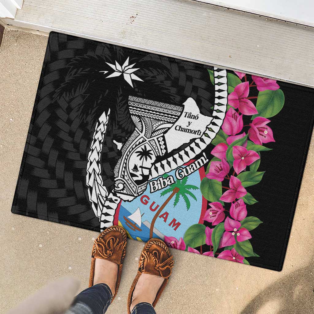 Biba Guam Liberation Day Rubber Doormat Tano y Chamoru Latte Stone Black