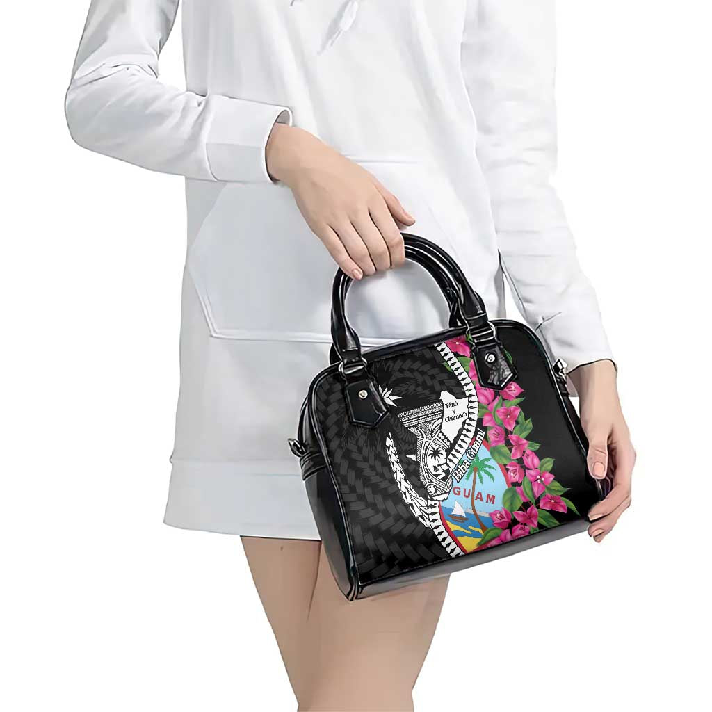 Biba Guam Liberation Day Shoulder Handbag Tano y Chamoru Latte Stone Black