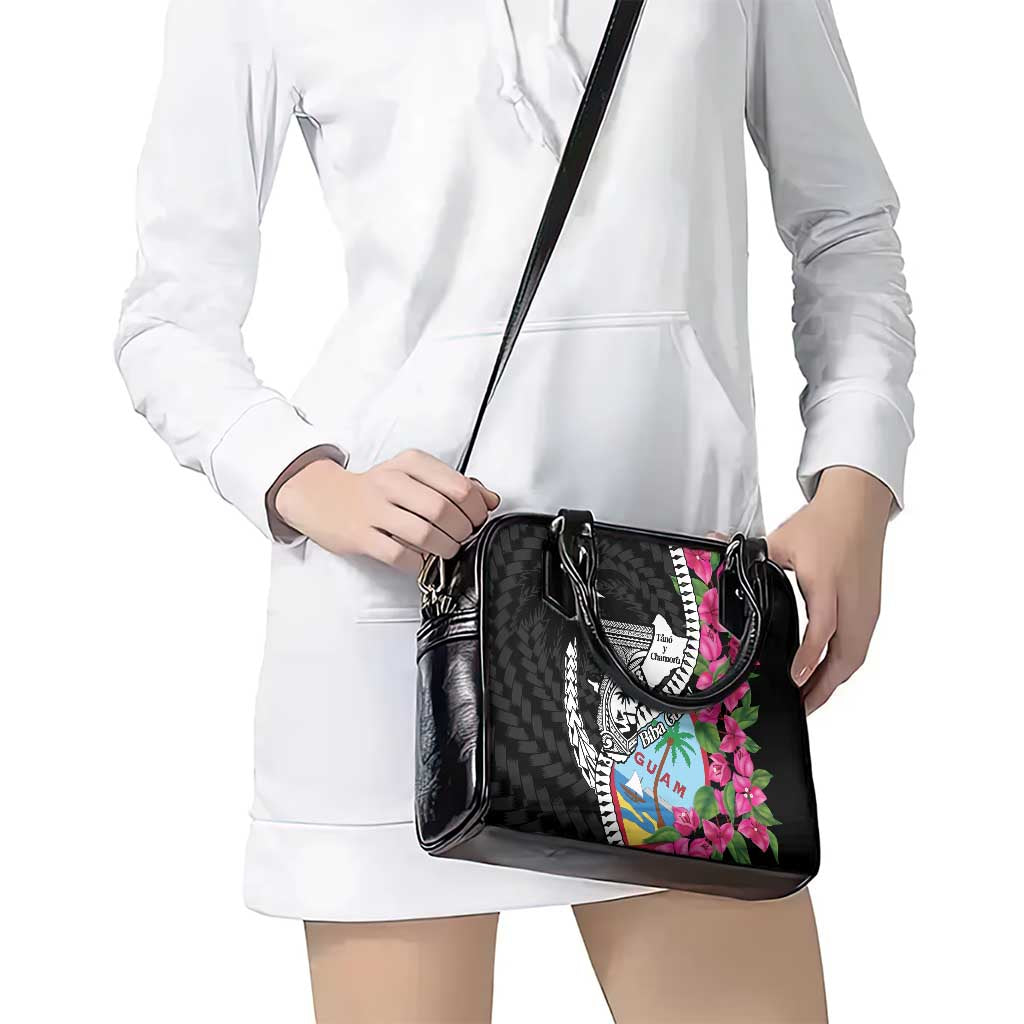 Biba Guam Liberation Day Shoulder Handbag Tano y Chamoru Latte Stone Black