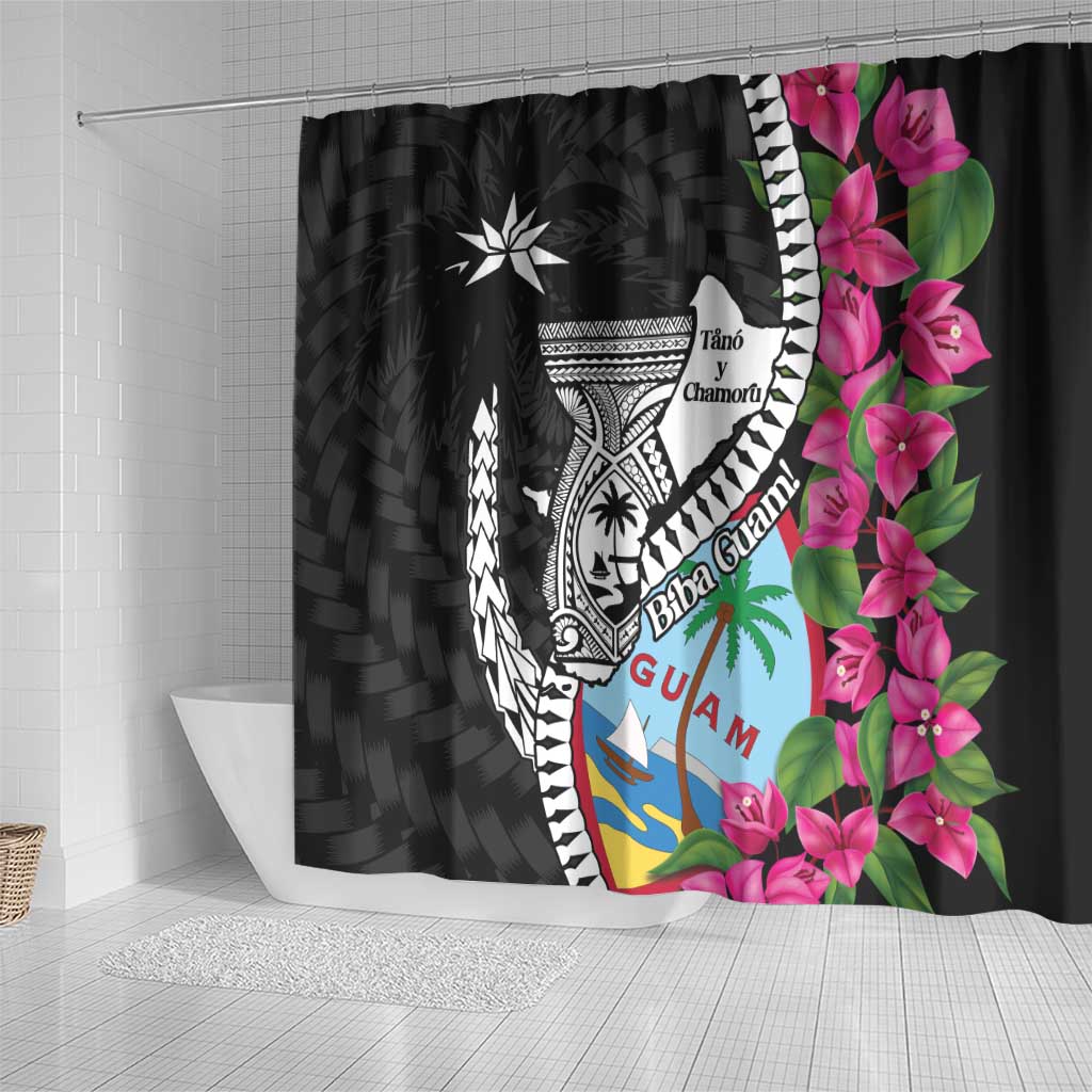 Biba Guam Liberation Day Shower Curtain Tano y Chamoru Latte Stone Black