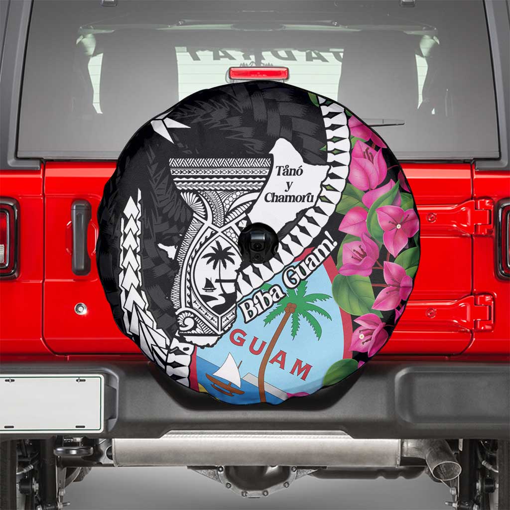 Biba Guam Liberation Day Spare Tire Cover Tano y Chamoru Latte Stone Black