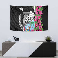 Biba Guam Liberation Day Tapestry Tano y Chamoru Latte Stone Black