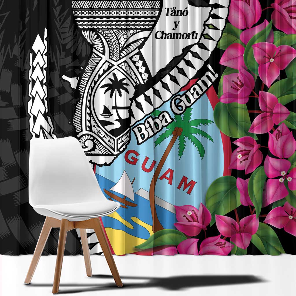 Biba Guam Liberation Day Window Curtain Tano y Chamoru Latte Stone Black