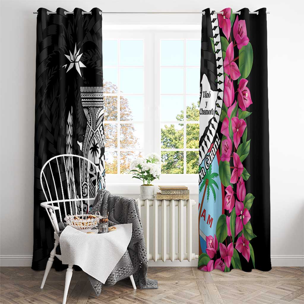 Biba Guam Liberation Day Window Curtain Tano y Chamoru Latte Stone Black
