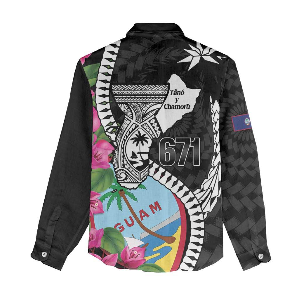 Biba Guam Liberation Day Women Casual Shirt Tano y Chamoru Latte Stone Black