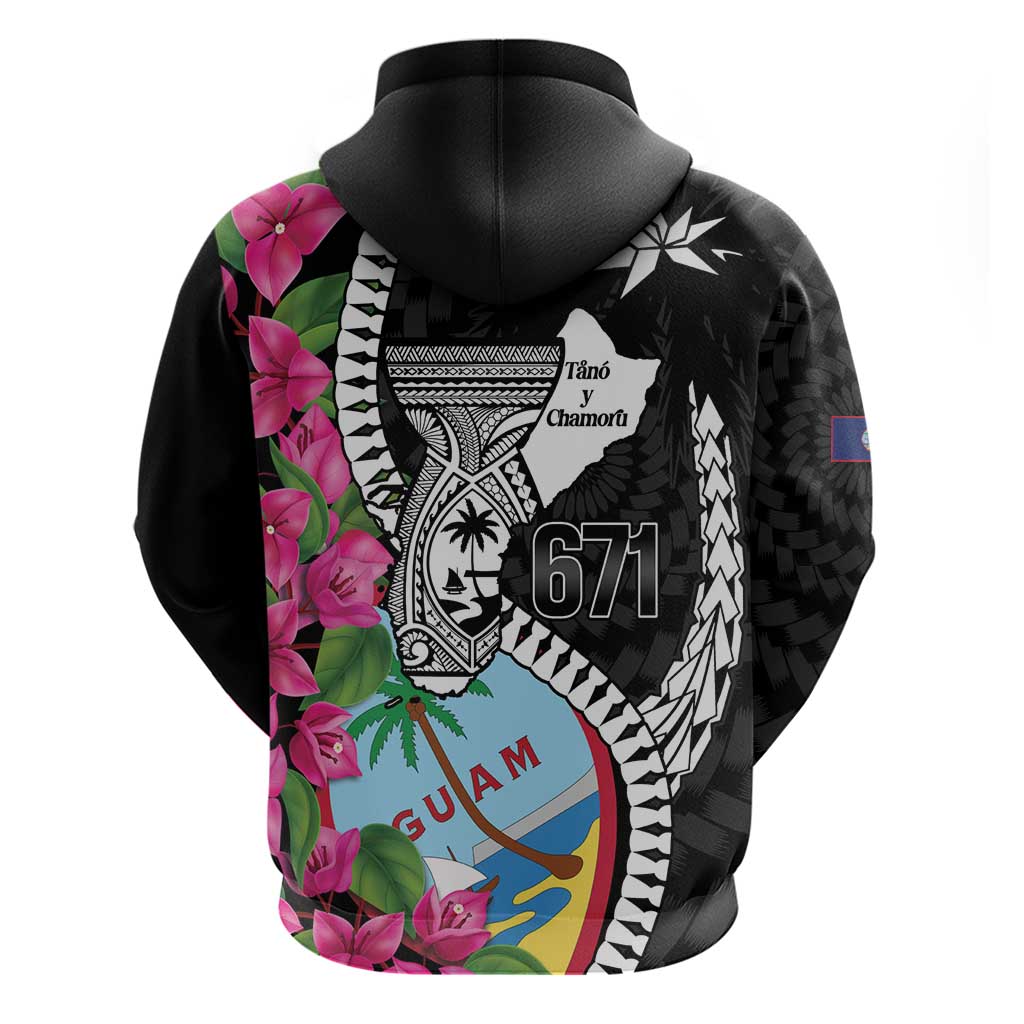 Biba Guam Liberation Day Zip Hoodie Tano y Chamoru Latte Stone Black
