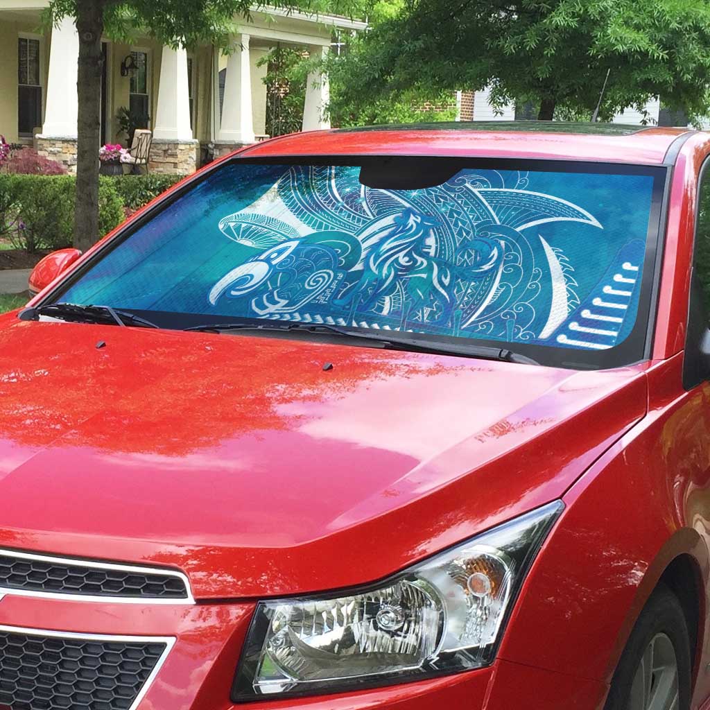 Kuri Dog Waka New Zealand Matariki Auto Sun Shade Ocean Sharks Maori Tattoo