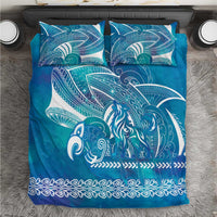Kuri Dog Waka New Zealand Matariki Bedding Set Ocean Sharks Maori Tattoo