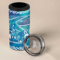 Kuri Dog Waka New Zealand Matariki 4 in 1 Can Cooler Tumbler Ocean Sharks Maori Tattoo LT14 - Polynesian Pride