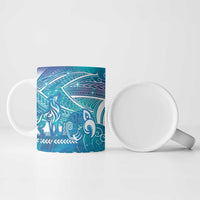 Kuri Dog Waka New Zealand Matariki Ceramic Mug Ocean Sharks Maori Tattoo