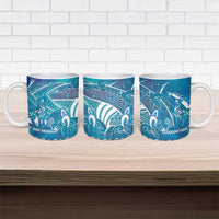 Kuri Dog Waka New Zealand Matariki Ceramic Mug Ocean Sharks Maori Tattoo