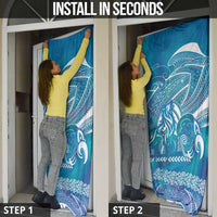Kuri Dog Waka New Zealand Matariki Door Cover Ocean Sharks Maori Tattoo LT14 - Polynesian Pride