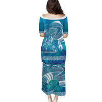 Kuri Dog Waka New Zealand Matariki Family Matching Puletasi and Hawaiian Shirt Ocean Sharks Maori Tattoo LT14 - Polynesian Pride