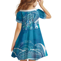 Kuri Dog Waka New Zealand Matariki Family Matching Tank Maxi Dress and Hawaiian Shirt Ocean Sharks Maori Tattoo LT14 - Polynesian Pride