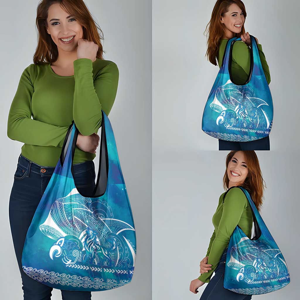 Kuri Dog Waka New Zealand Matariki Grocery Bag Ocean Sharks Maori Tattoo LT14 - Polynesian Pride