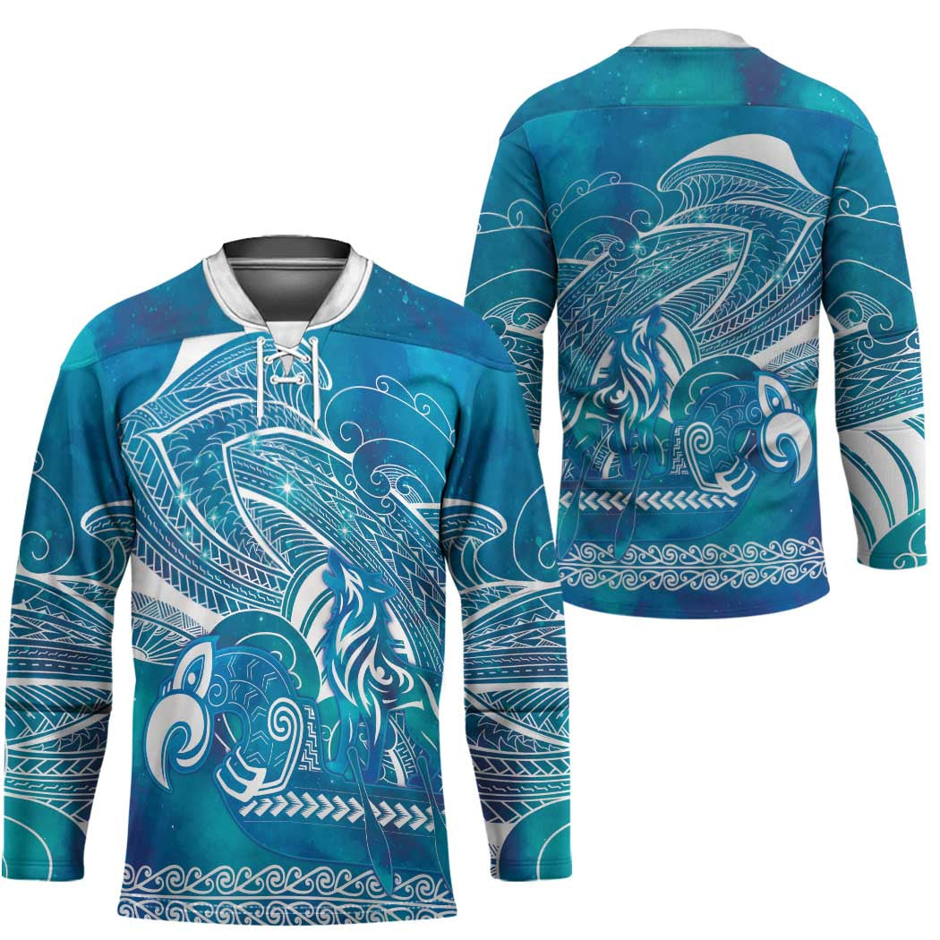Kuri Dog Waka New Zealand Matariki Hockey Jersey Ocean Sharks Maori Tattoo LT14 - Polynesian Pride