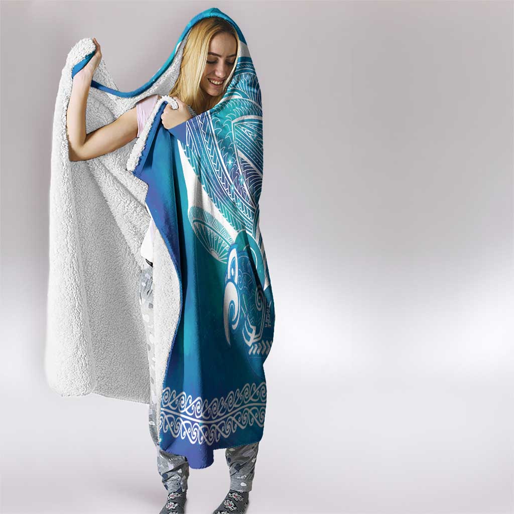 Kuri Dog Waka New Zealand Matariki Hooded Blanket Ocean Sharks Maori Tattoo LT14 - Polynesian Pride