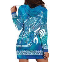 Kuri Dog Waka New Zealand Matariki Hoodie Dress Ocean Sharks Maori Tattoo LT14 - Polynesian Pride