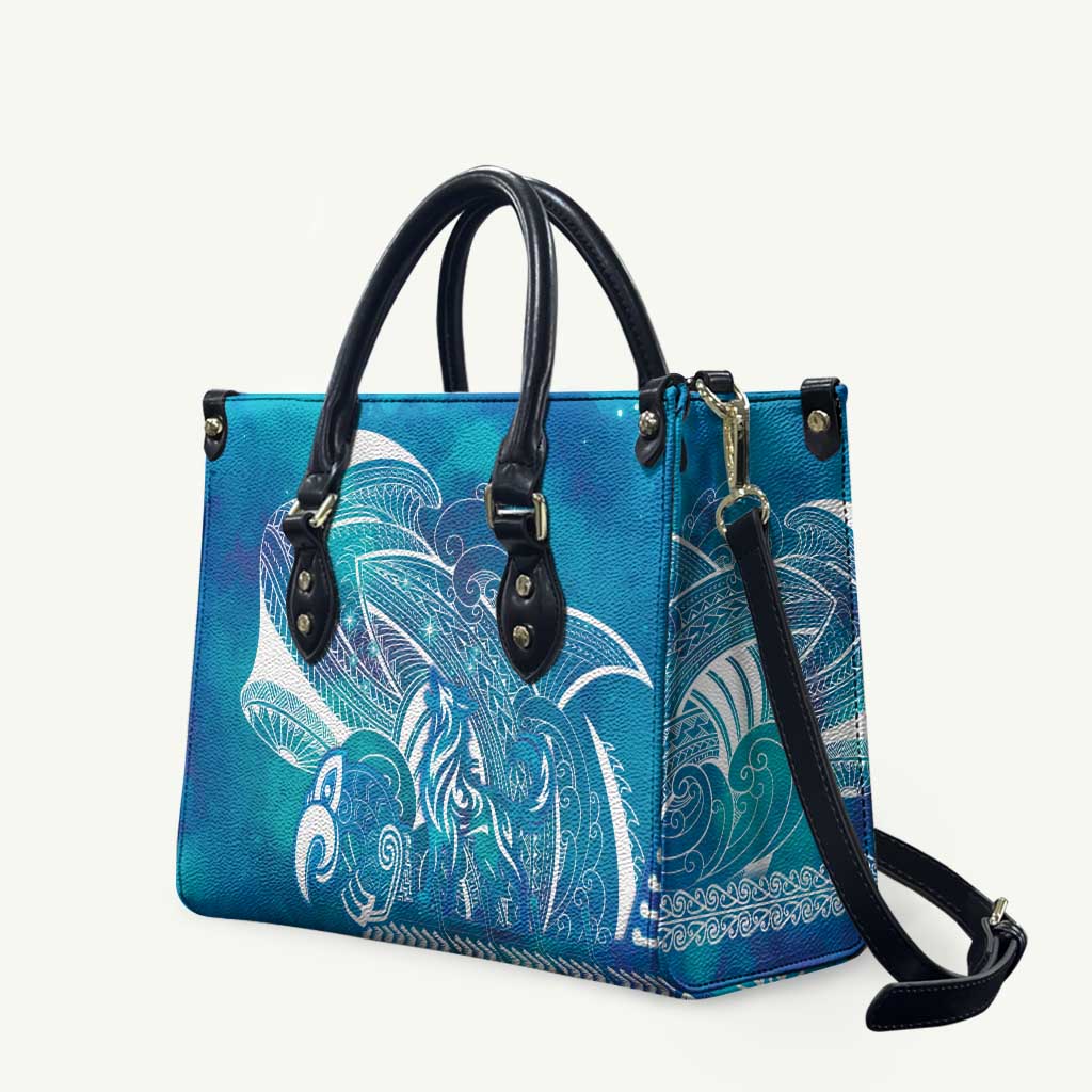 Kuri Dog Waka New Zealand Matariki Leather Bag Ocean Sharks Maori Tattoo