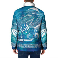 Kuri Dog Waka New Zealand Matariki Padded Jacket Ocean Sharks Maori Tattoo