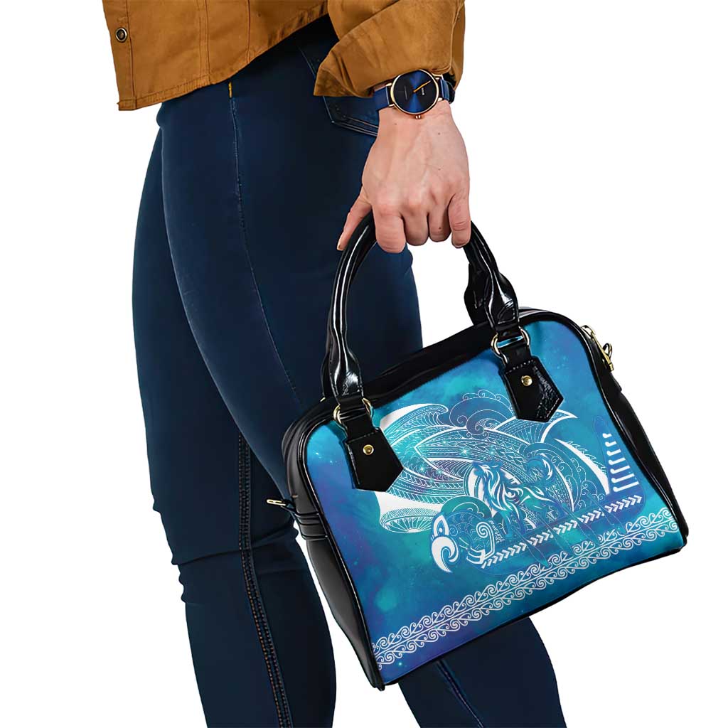 Kuri Dog Waka New Zealand Matariki Shoulder Handbag Ocean Sharks Maori Tattoo