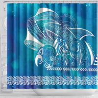 Kuri Dog Waka New Zealand Matariki Shower Curtain Ocean Sharks Maori Tattoo LT14 - Polynesian Pride