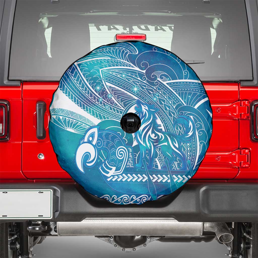 Kuri Dog Waka New Zealand Matariki Spare Tire Cover Ocean Sharks Maori Tattoo LT14 - Polynesian Pride