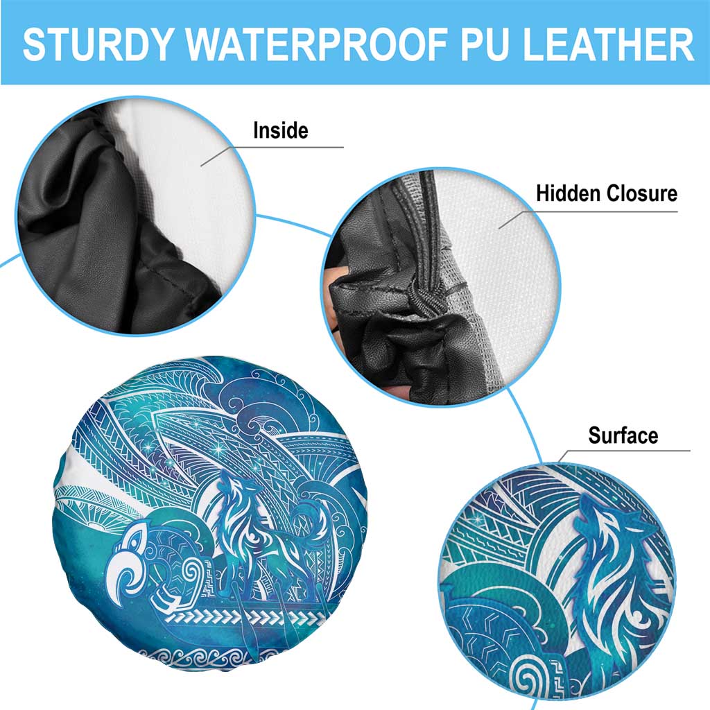Kuri Dog Waka New Zealand Matariki Spare Tire Cover Ocean Sharks Maori Tattoo LT14 - Polynesian Pride