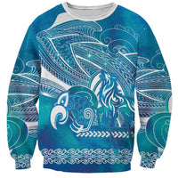 Kuri Dog Waka New Zealand Matariki Sweatshirt Ocean Sharks Maori Tattoo