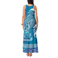 Kuri Dog Waka New Zealand Matariki Tank Maxi Dress Ocean Sharks Maori Tattoo LT14 - Polynesian Pride