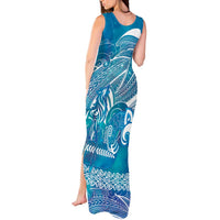 Kuri Dog Waka New Zealand Matariki Tank Maxi Dress Ocean Sharks Maori Tattoo LT14 - Polynesian Pride