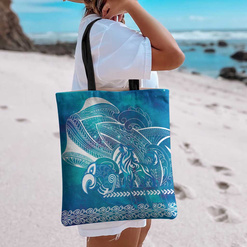 Kuri Dog Waka New Zealand Matariki Tote Bag Ocean Sharks Maori Tattoo LT14 - Polynesian Pride