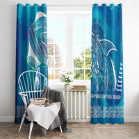 Kuri Dog Waka New Zealand Matariki Window Curtain Ocean Sharks Maori Tattoo