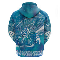 Kuri Dog Waka New Zealand Matariki Zip Hoodie Ocean Sharks Maori Tattoo LT14 - Polynesian Pride