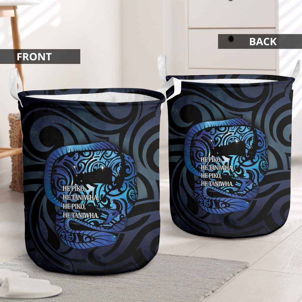 Tuna Eel New Zealand Matariki Laundry Basket He Piko He Taniwha Maori Pattern