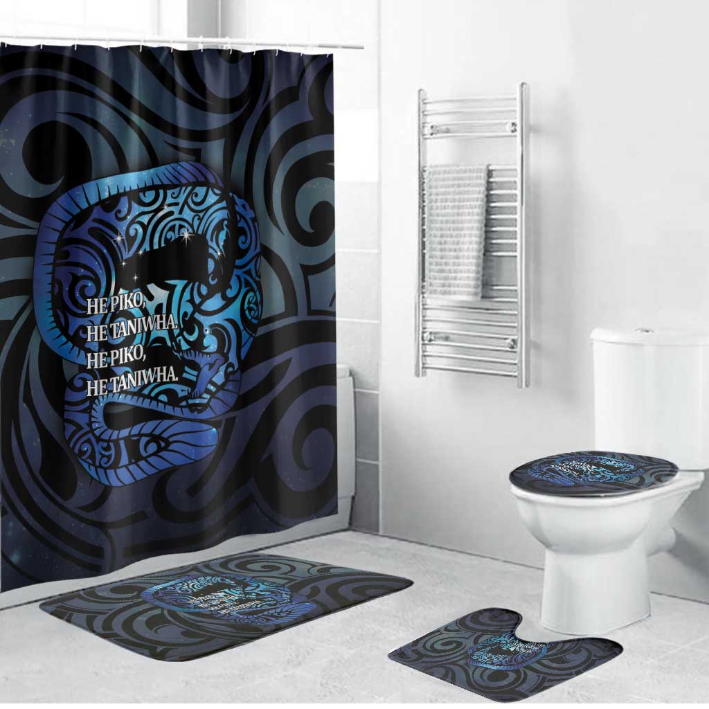 Tuna Eel New Zealand Matariki Bathroom Set He Piko He Taniwha Maori Pattern