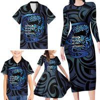 Tuna Eel New Zealand Matariki Family Matching Long Sleeve Bodycon Dress and Hawaiian Shirt He Piko He Taniwha Maori Pattern LT14 - Polynesian Pride