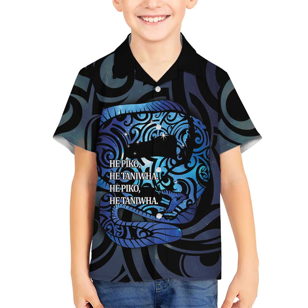 Tuna Eel New Zealand Matariki Family Matching Long Sleeve Bodycon Dress and Hawaiian Shirt He Piko He Taniwha Maori Pattern LT14 Son's Shirt Purple - Polynesian Pride