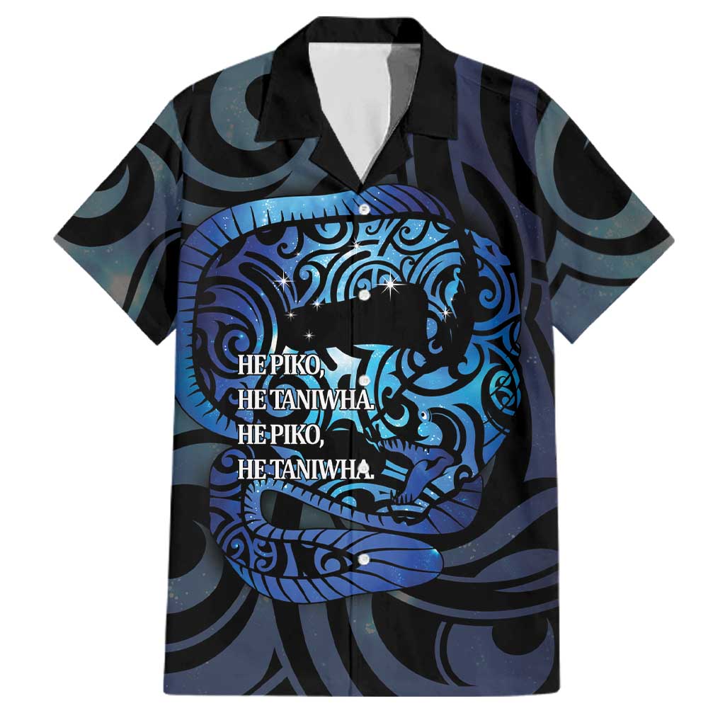 Tuna Eel New Zealand Matariki Family Matching Off The Shoulder Long Sleeve Dress and Hawaiian Shirt He Piko He Taniwha Maori Pattern LT14 Dad's Shirt - Short Sleeve Purple - Polynesian Pride