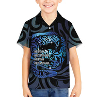 Tuna Eel New Zealand Matariki Family Matching Off The Shoulder Long Sleeve Dress and Hawaiian Shirt He Piko He Taniwha Maori Pattern LT14 Son's Shirt Purple - Polynesian Pride