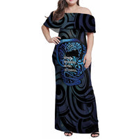 Tuna Eel New Zealand Matariki Family Matching Off Shoulder Maxi Dress and Hawaiian Shirt He Piko He Taniwha Maori Pattern LT14 Mom's Dress Purple - Polynesian Pride