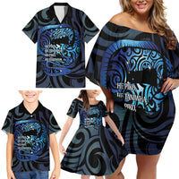 Tuna Eel New Zealand Matariki Family Matching Off Shoulder Short Dress and Hawaiian Shirt He Piko He Taniwha Maori Pattern LT14 - Polynesian Pride