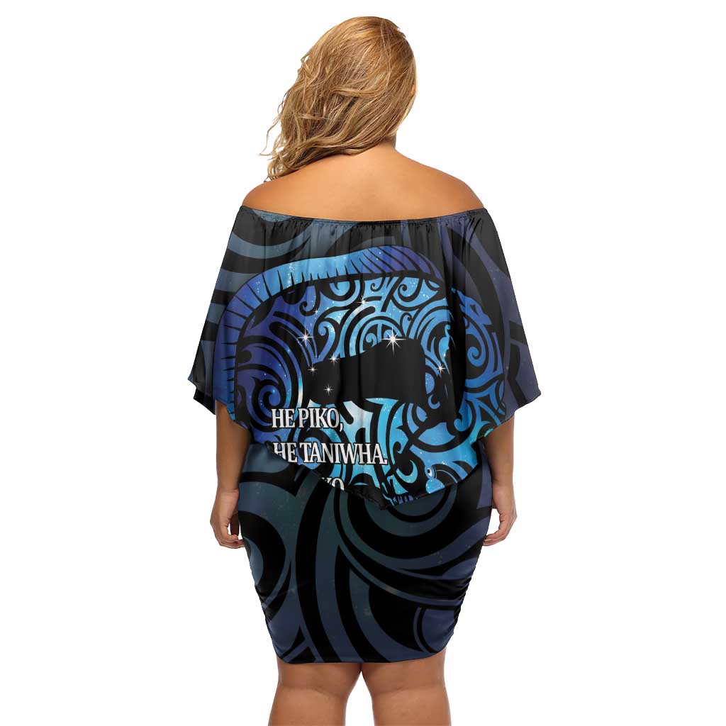 Tuna Eel New Zealand Matariki Family Matching Off Shoulder Short Dress and Hawaiian Shirt He Piko He Taniwha Maori Pattern LT14 - Polynesian Pride